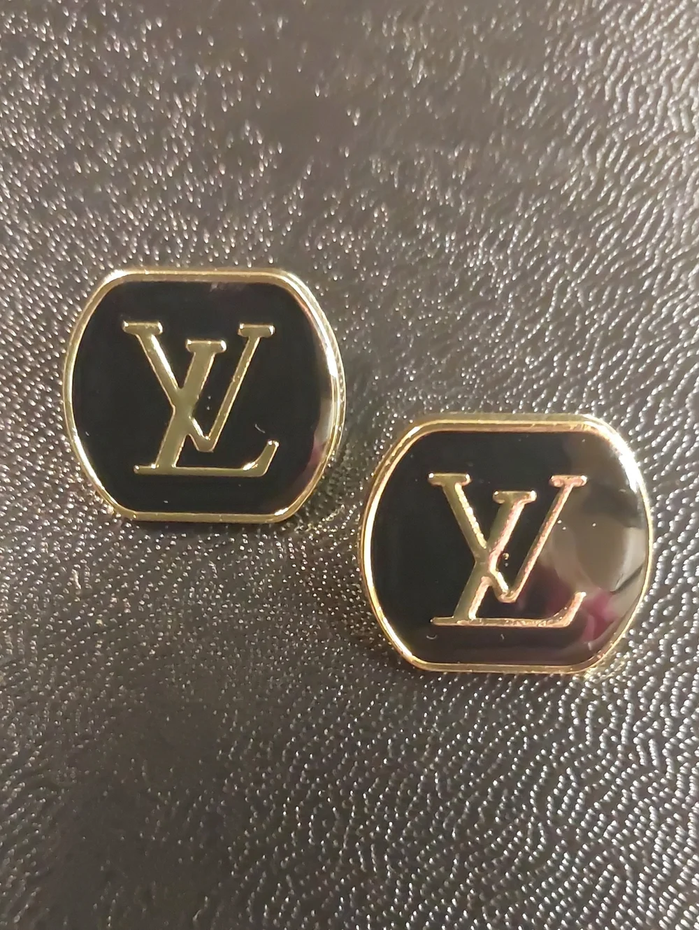 New LV Black & Gold Octagon Cufflinks